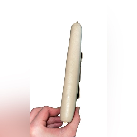 Prada Saffiano Ribbon Leather Zip Wallet Mint Green Color - Picture 3 of 9